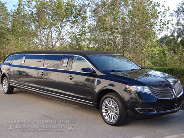 Black 8 Passenger Lincoln MKT Luxury Stretched Limousine